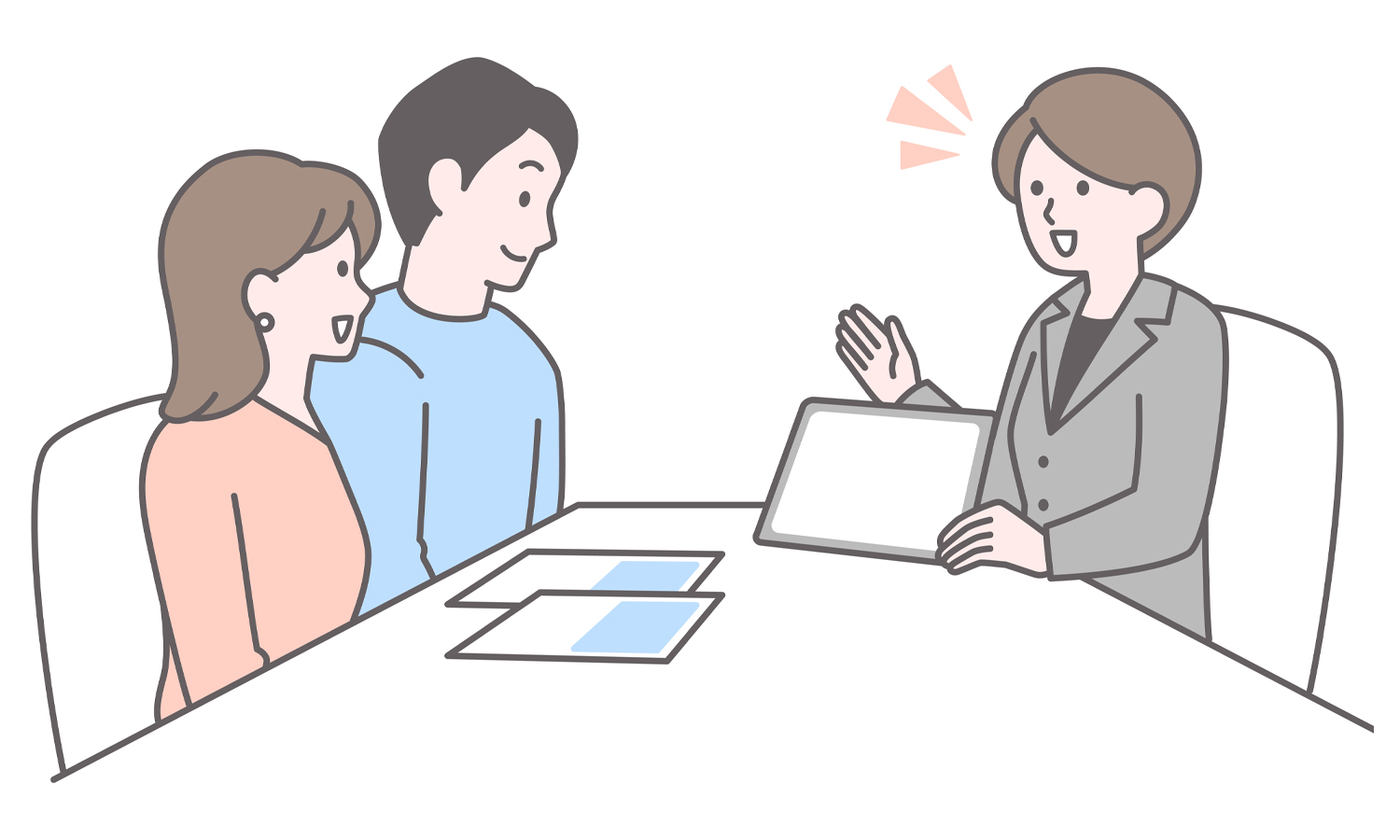 パナソニックのスタッフと相談する男女